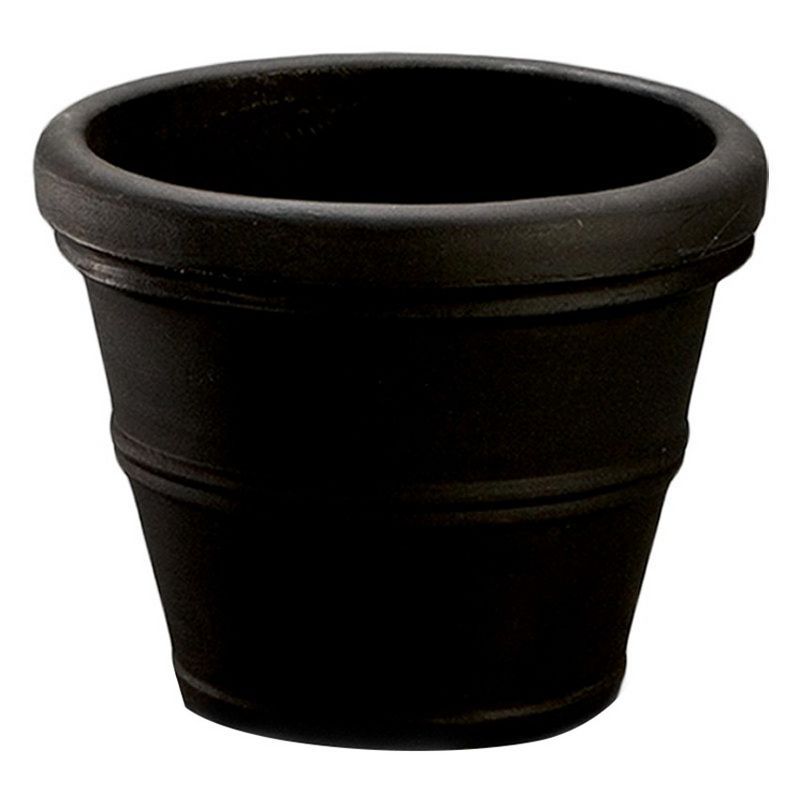 Caviar Black 20'' Round Polyethylene Outdoor Planter Pot
