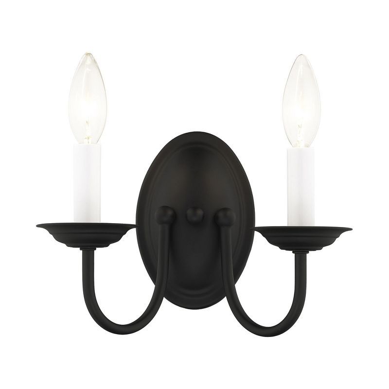 Black Steel Traditional Wall Mount Sconce Light