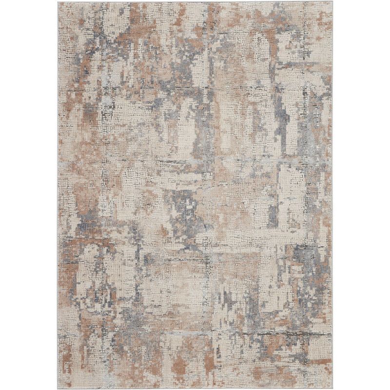 Clayton Abstract Beige & Grey Soft Synthetic 3'11" x 5'11" Area Rug