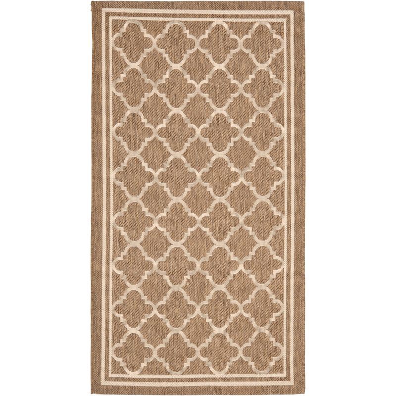 Round Black 24" Easy-Care Synthetic Indoor/Outdoor Rug