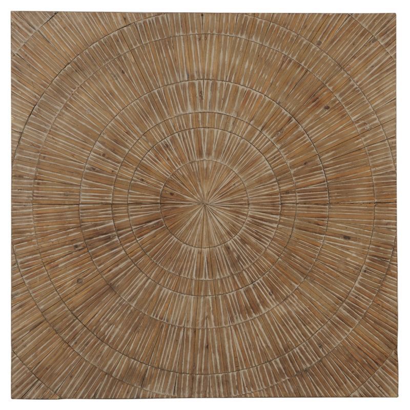 Brown Handmade Radial Starburst Wood Wall Decor