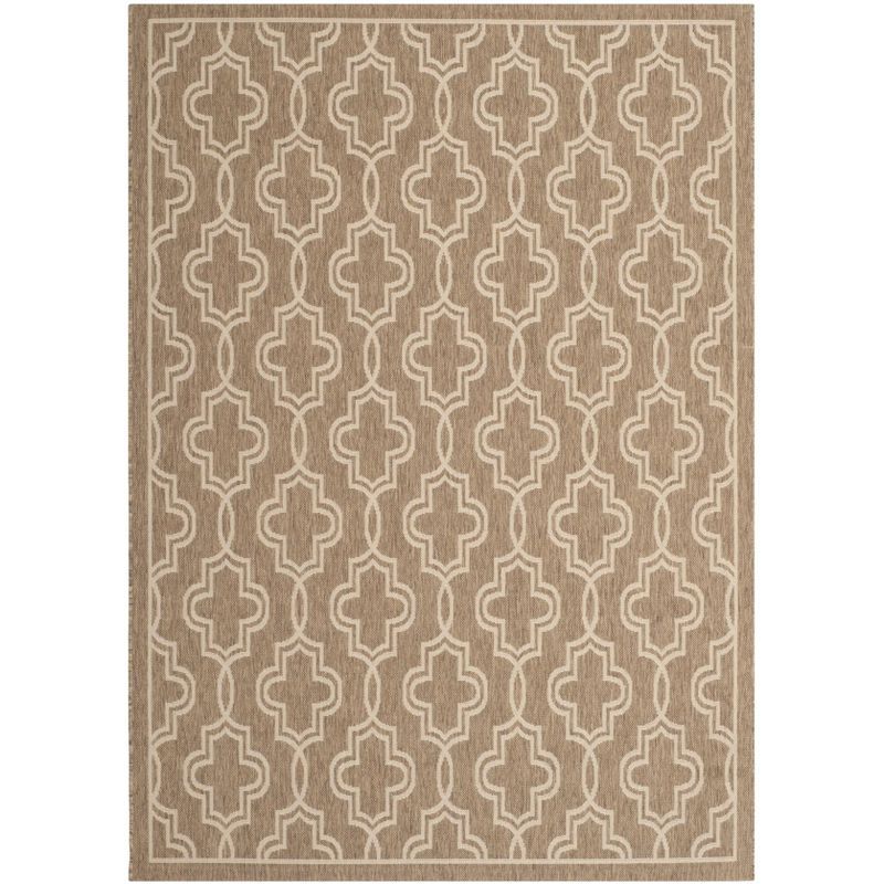 Handmade Brown and Beige Geometric Viscose Area Rug