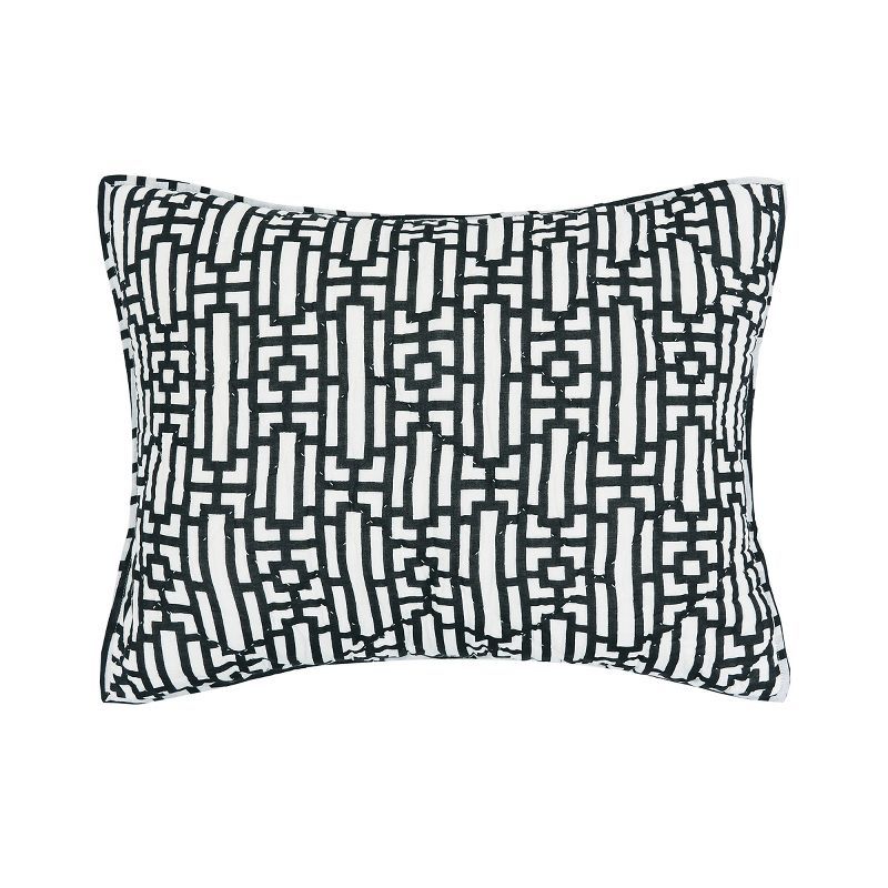 Naya Black and White Geometric Cotton Standard Sham