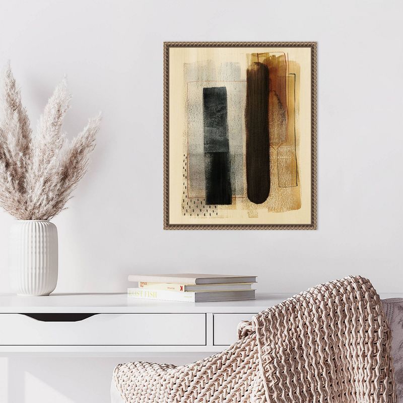 Burnt Toast I Abstract Canvas Print with Bronze Frame