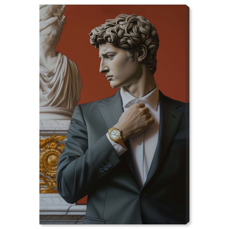 Sophisticated Sculpture in Suit Gallery Wrapped Canvas Art, 10" x 15"