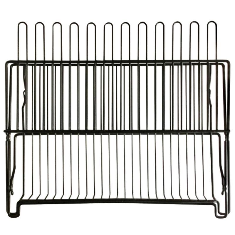 Black Metal Foldable Dish Rack with Utensil Cup