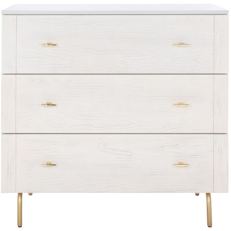 Genevieve 41" Grey and White Washed Mid-Century Dresser