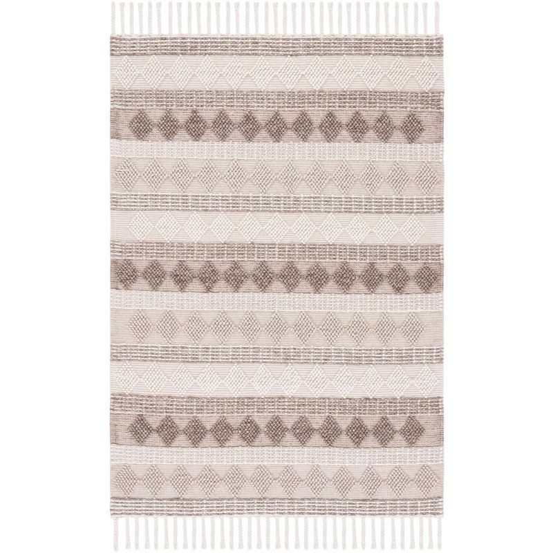 Ivory Wool Handmade Braided 4' x 6' Rectangular Rug