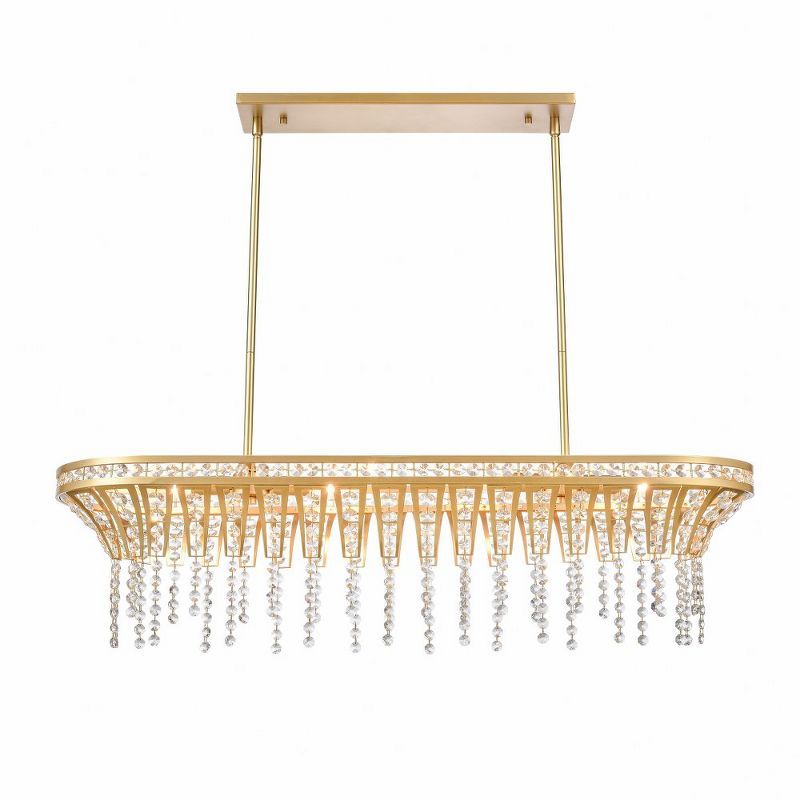 Champagne Gold K9 Crystal 4-Light Linear Chandelier