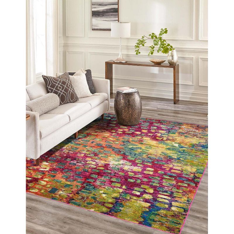 Jardin 6' x 9' Multicolor Abstract Synthetic Area Rug