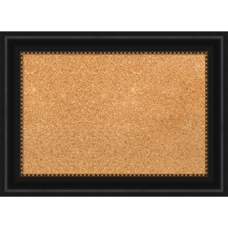 Manhattan Black Framed Natural Cork Bulletin Board 22x16