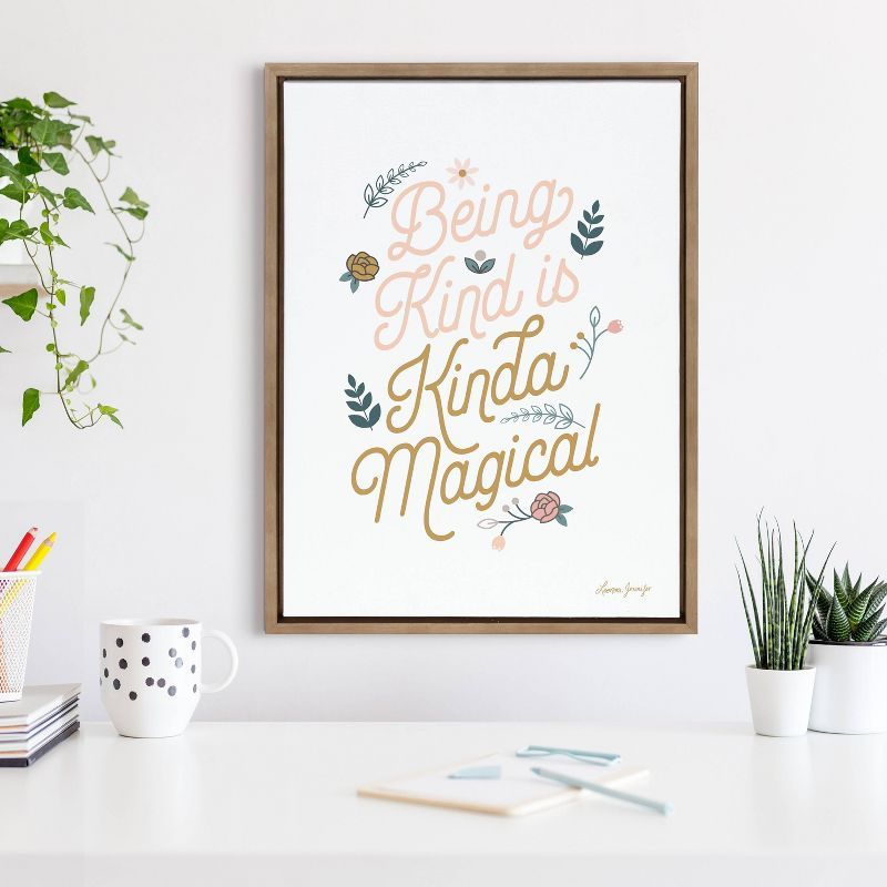 Gold Framed Motivational Canvas Print for Kids' Nursery