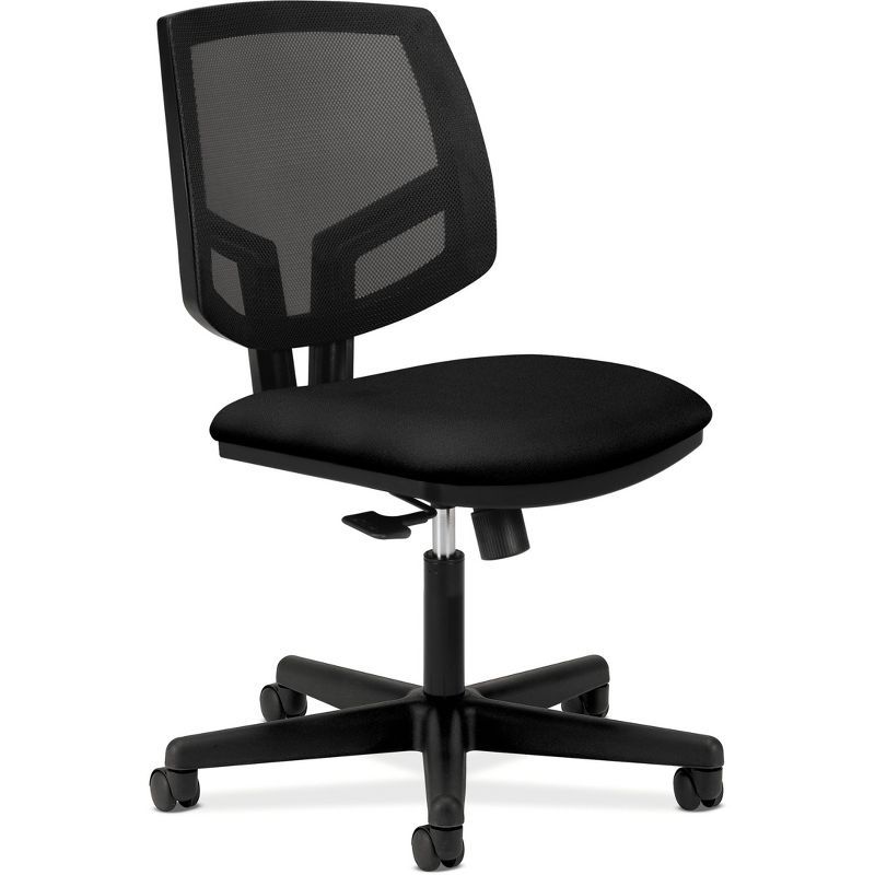 Black Mesh Adjustable Swivel Task Chair with Fabric Seat