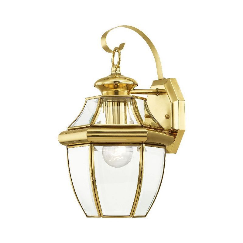 Polished Brass Traditional Outdoor Wall Lantern Sconce