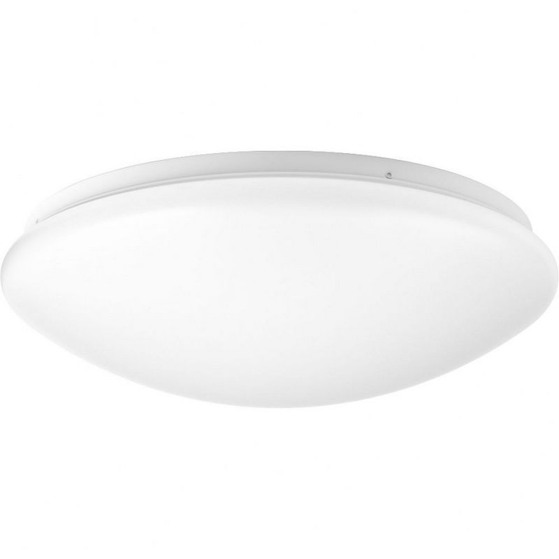 White Glass LED Drum Flush Mount Ceiling Light