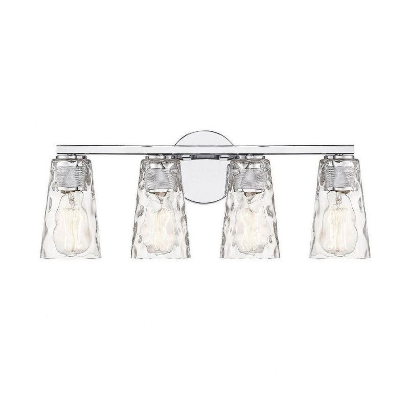 Gordon 4-Light Chrome Vanity with Clear Water Glass Shades