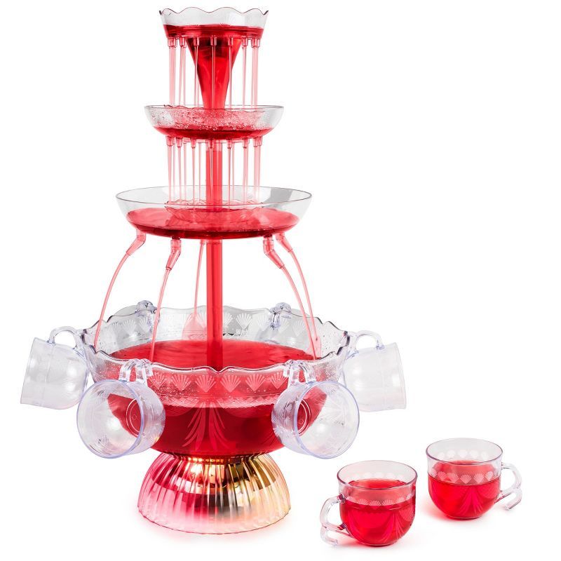 Clear 3-Tier LED Lighted Party Fountain with Cups