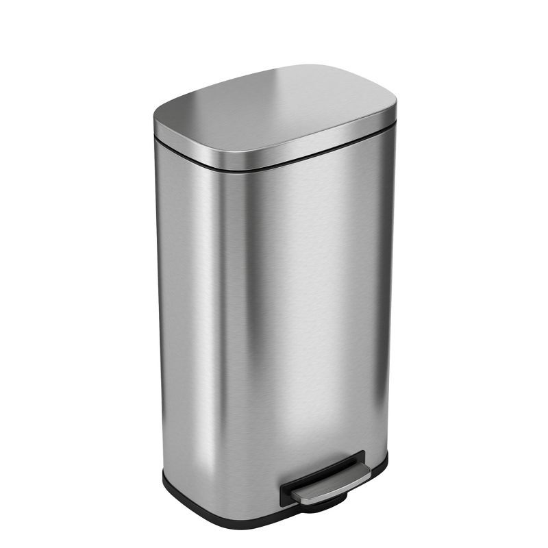 Silver Stainless Steel 8 Gallon Step Pedal Trash Can