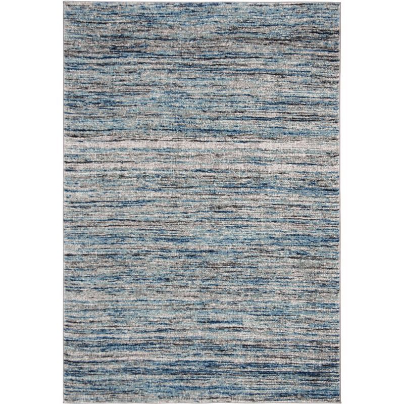 Celestial Blue-Grey Abstract 6'7" x 9' Synthetic Area Rug