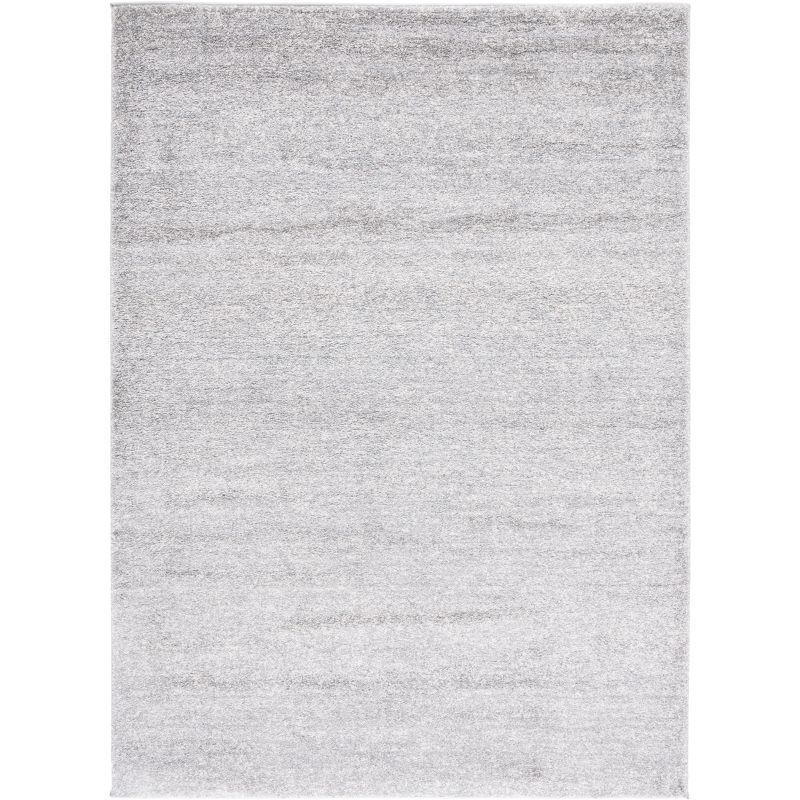 Grey and Beige Abstract Shag Area Rug, 5'3" x 7'6"