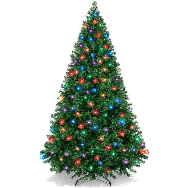 6ft Pre-Lit Multicolor LED Artificial Pine Christmas Tree