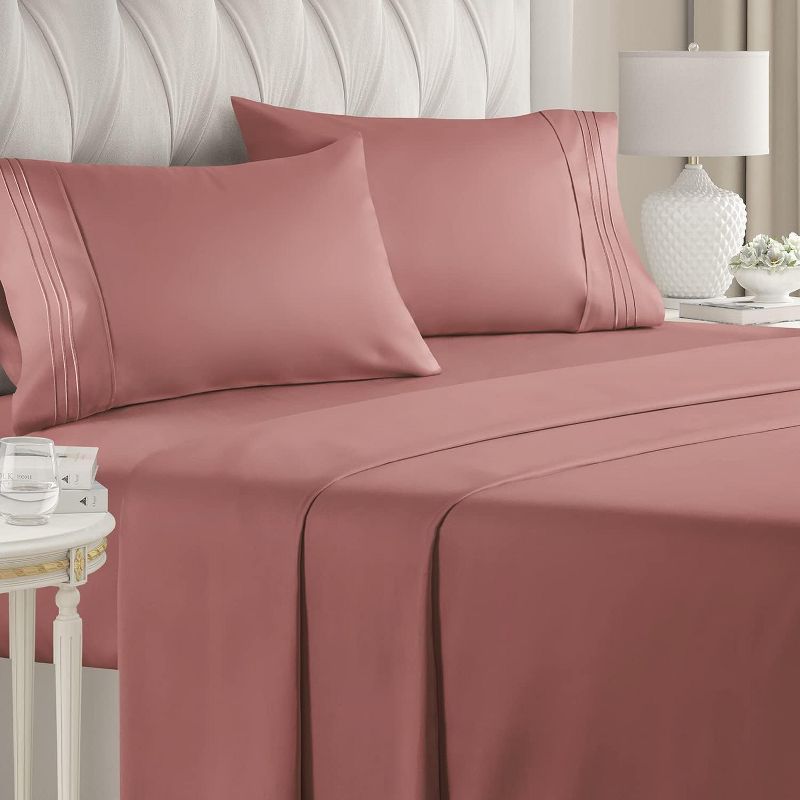 Clay Queen Size Ultra Soft Microfiber 4 Piece Bed Sheet Set