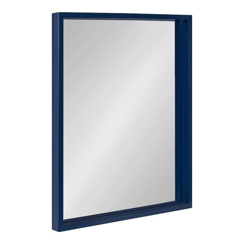 Navy Blue Rectangular Wood Vanity Wall Mirror