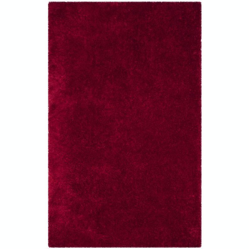 Luxurious Red 8' x 10' Hand-Tufted Shag Area Rug