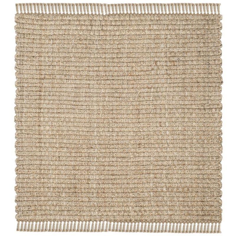 Handwoven Braided Jute Natural 6' Square Area Rug