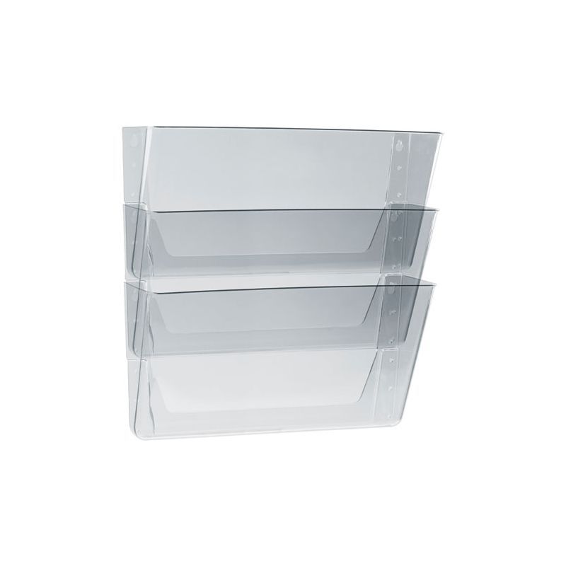 Clear Legal Size 3-Pocket Wall File Organizer