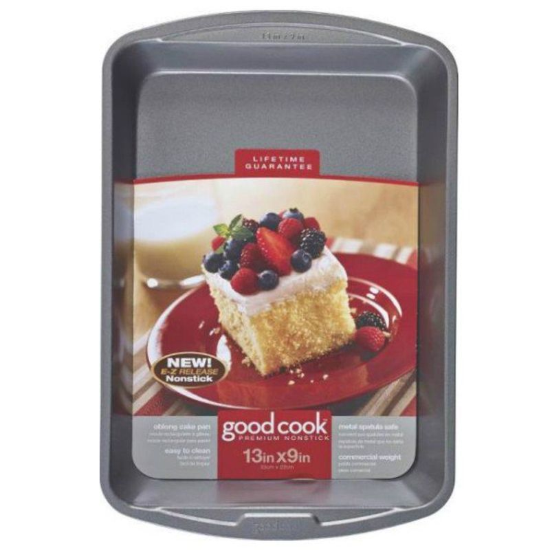 Good Cook 13x9 Inch Nonstick Gray Steel Cake Pan