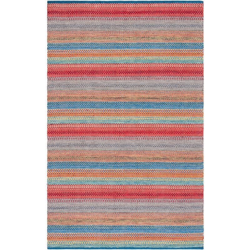 Handmade Multicolor Wool and Cotton Flat Woven Rug