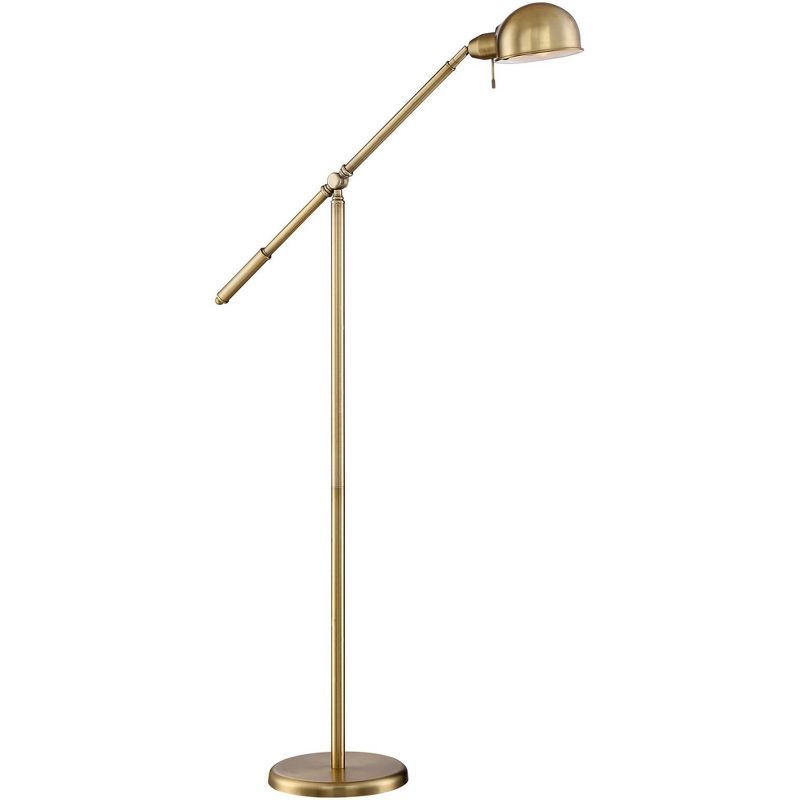 Adjustable Antique Brass Pharmacy Floor Lamp with USB Port