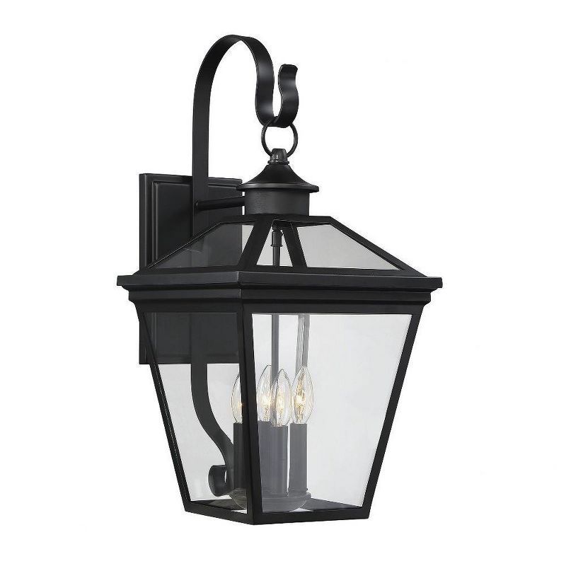 Ellijay 25.5" Black and Clear Glass Outdoor Wall Lantern