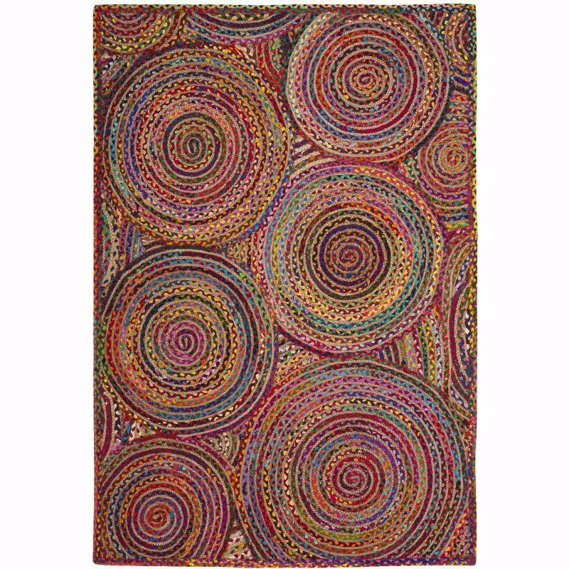 Handmade Flat Woven Cotton Rug 6' x 9' - Red and Multi