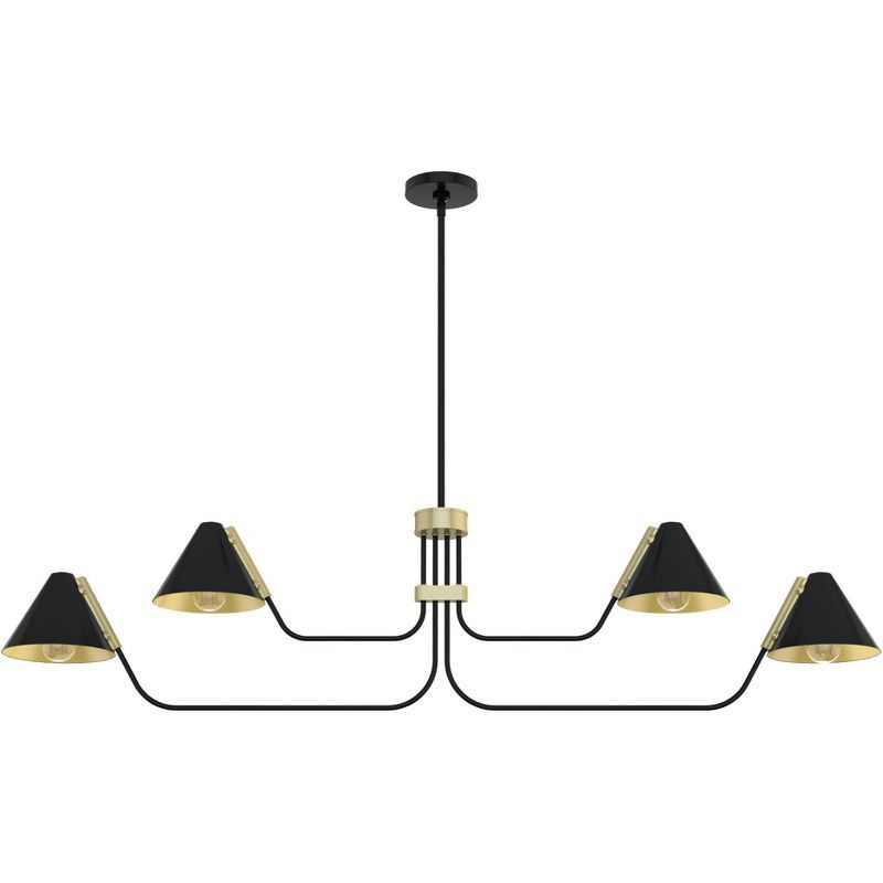 Matte Black and Gold 4-Light Grove Isle Chandelier