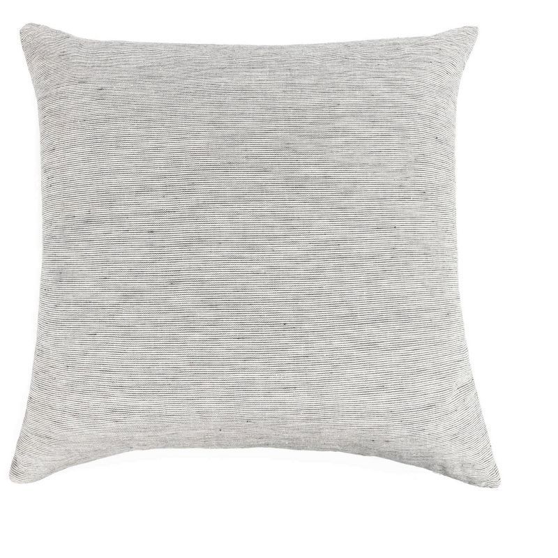 Shadow Pinstripe French Linen Square Throw Pillow