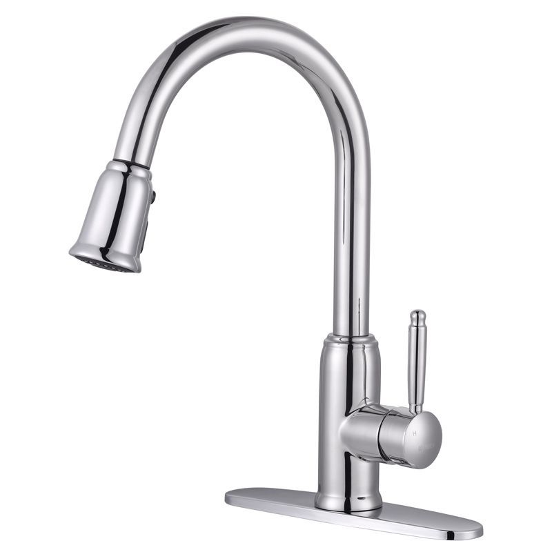 Chrome Single-Handle Pull-Down Sprayer Kitchen Faucet