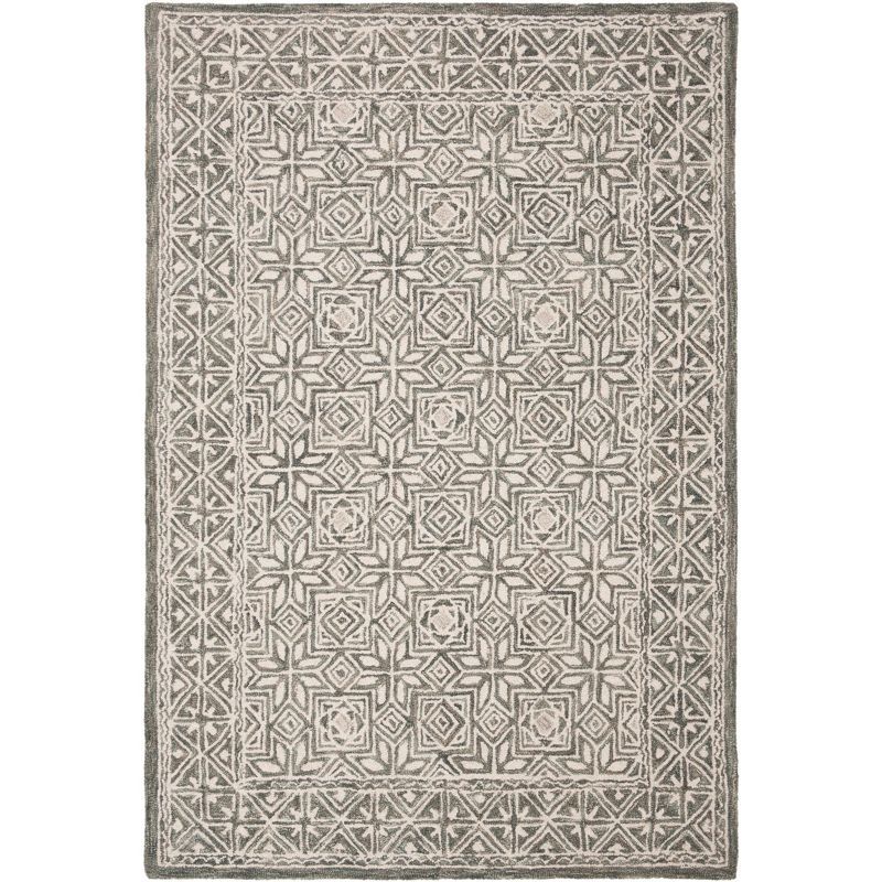 Ivory Elegance Hand-Tufted Wool Round Area Rug, 47"