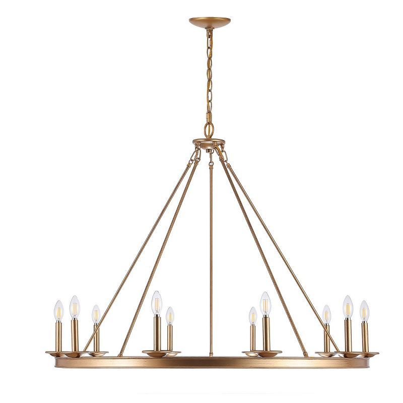 Luxurious Gold Geometric 10-Light Chandelier