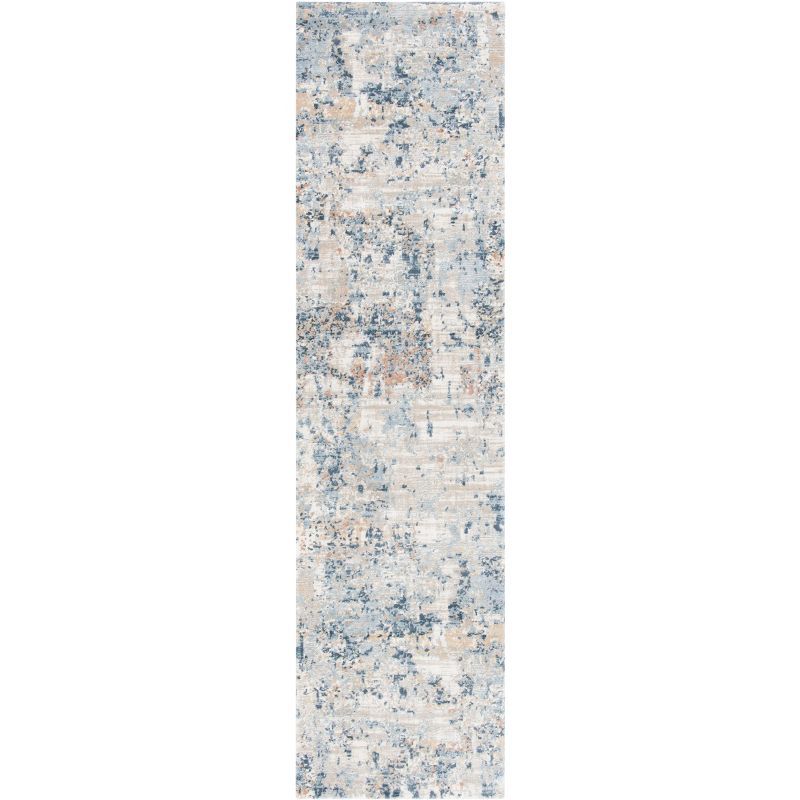 Martha Stewart Blue and Beige Hand-Knotted Wool Runner Rug