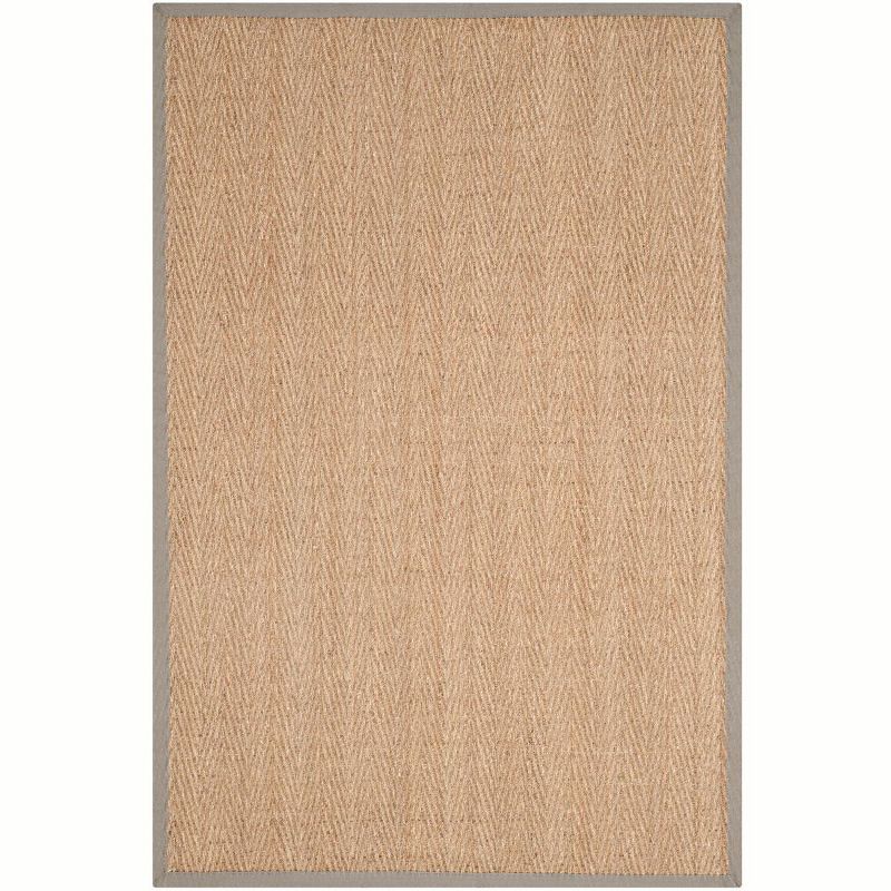 Natural Fiber Gray and Beige 4' x 6' Rectangular Area Rug
