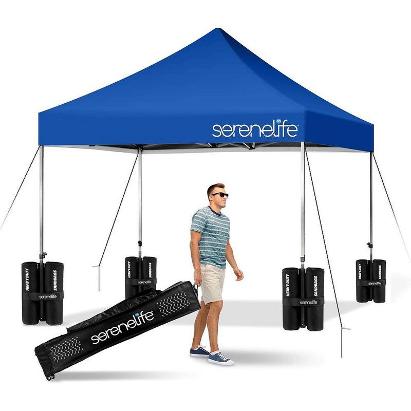 Navy Blue 10 Ft. x 10 Ft. Steel Pop-Up Canopy Tent