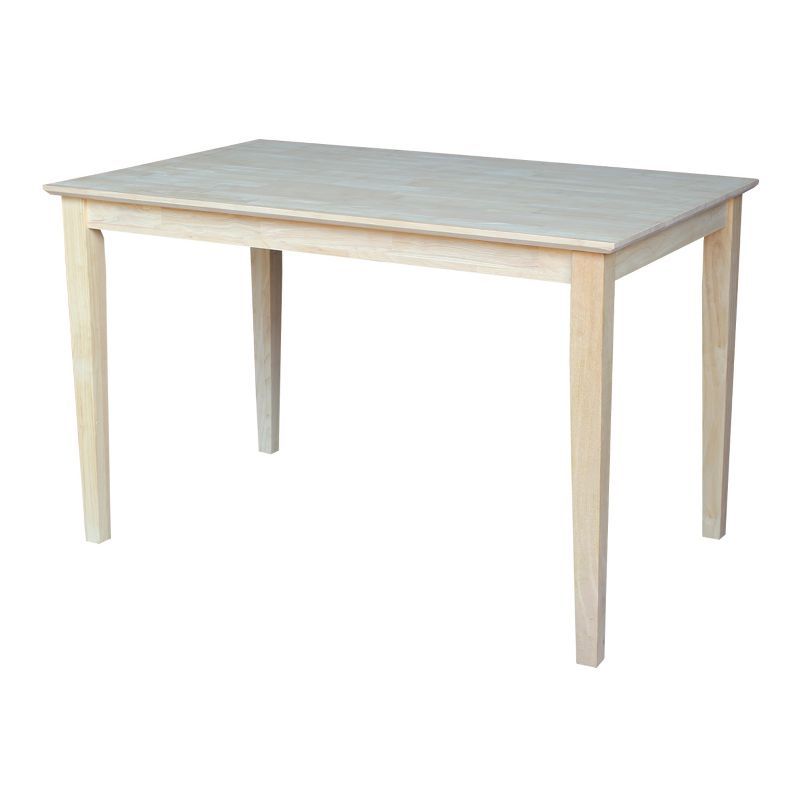 Solid Parawood Butcher Block Dining Table with Shaker Legs, 54"x36"