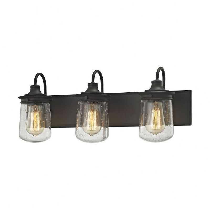Hamel 24" Oil Rubbed Bronze Vanity Light with Clear Seedy Glass