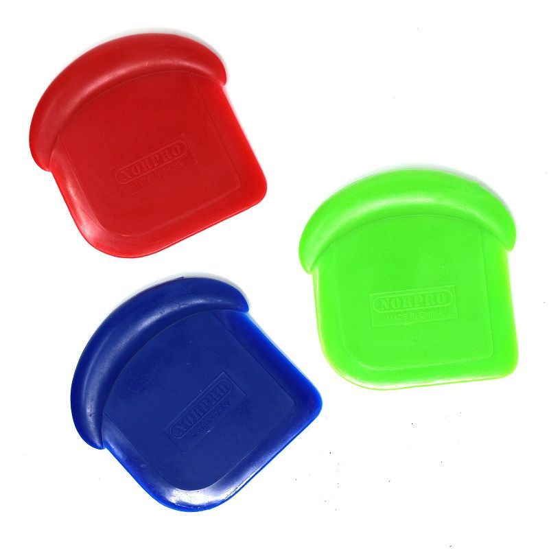 Norpro 3-Piece Red, Blue, Green Nylon Scraper Set