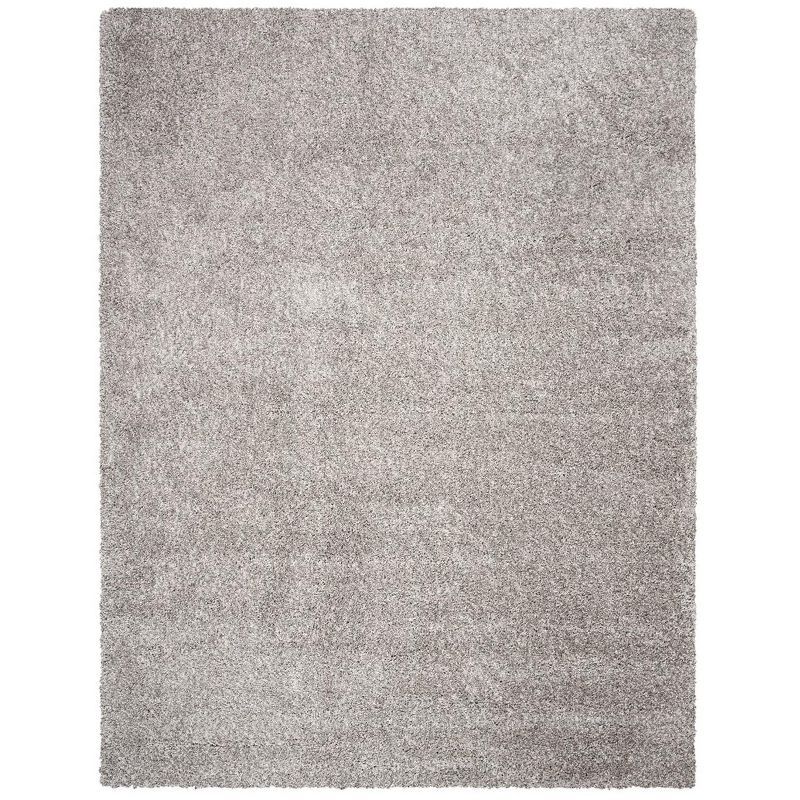 Luxurious Silver Shag 8' x 10' Hand-Knotted Wool Blend Area Rug