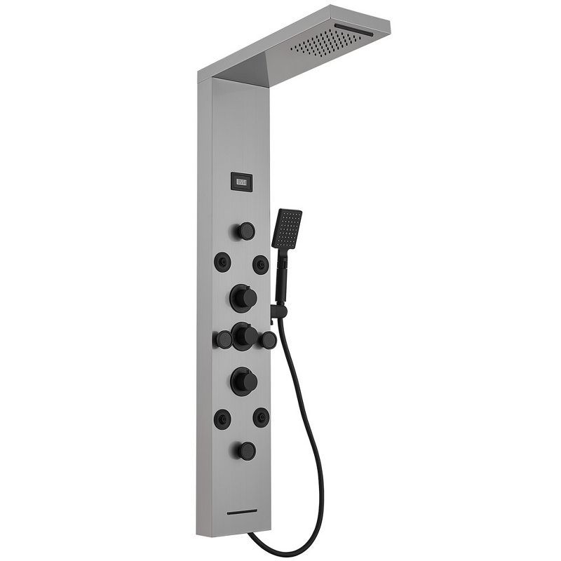 Black Nickel 8-Jet Rainfall Shower Panel System with Handheld Wand