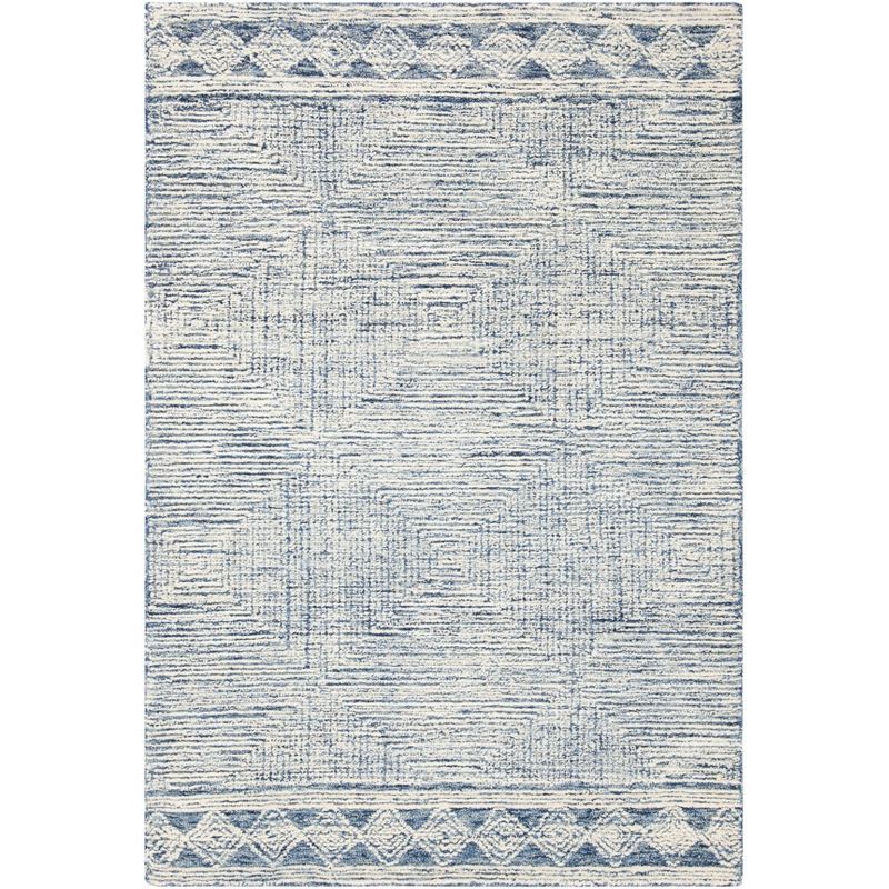 Ivory Abstract Handmade Wool Tufted Rug, 2' x 3'