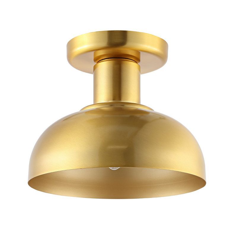 Helm 13" Brass and Glass LED Flush Mount Light